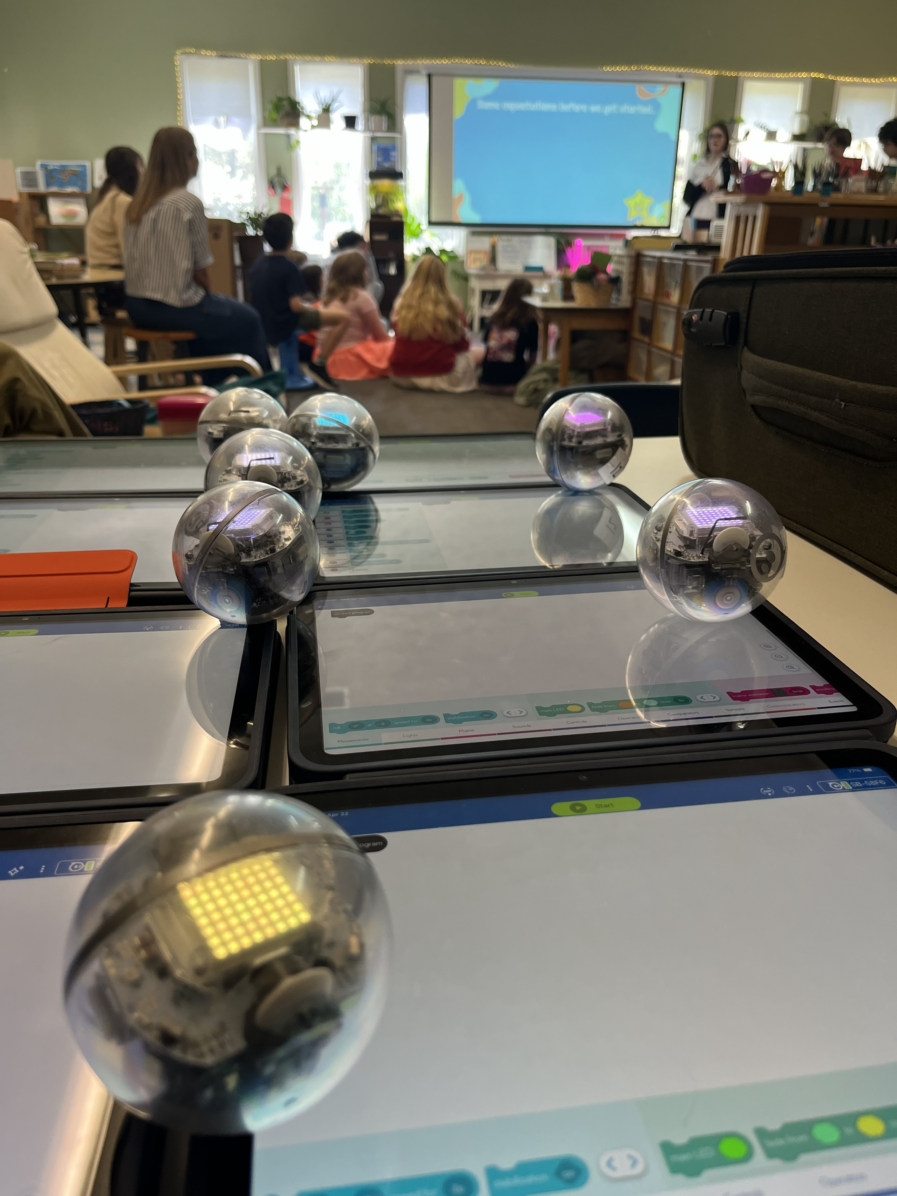 Sphero robots on iPads.
